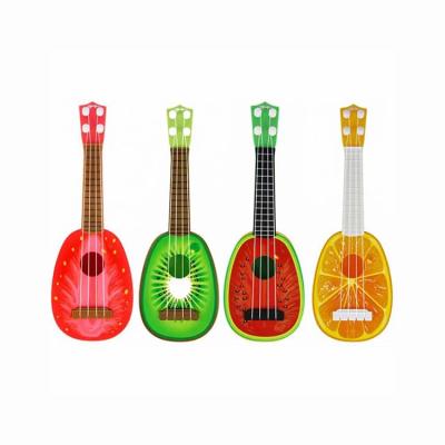 China Promotion Early Educational Toy Plastic Orange Watermelon Strawberry Fruit Ukulele Guitar For Children 100 for sale