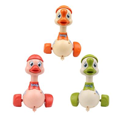 China Eco-Friendly Wind Up Duck Goose Design Wind Up Cute Animal Squeezing Inertia Sliding Plastic Toys For 1 Year Old Kids for sale