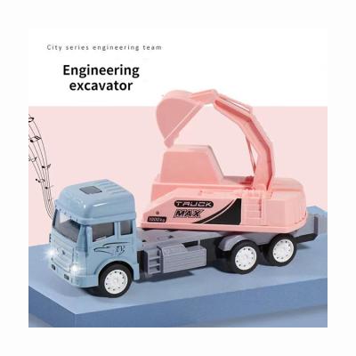 China Toys Engineering Vehicles Excavator Set Concrete Mixer Crane Construction Toy Children's Simulation Alloy Car Model Friction For Kids for sale