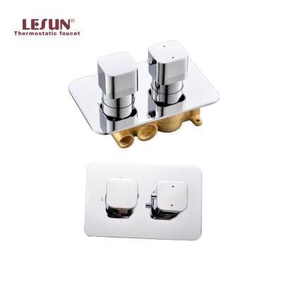 China Without Slide Bar LESUN Quality Guaranteed Multi Color Shower Valve 2 Functions Control Brass Thermostatic Diverter for sale