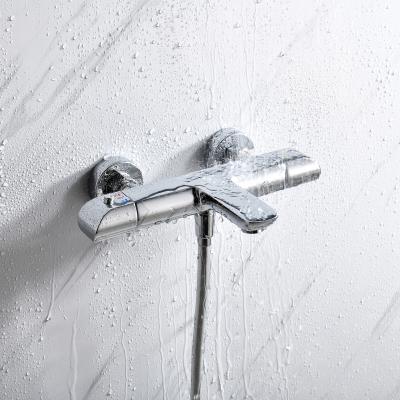 China LESUN Thermostatic Faucets Quality Guaranteed Double Handles Bathtub Shower Faucet Brass Thermostatic Mixer for sale