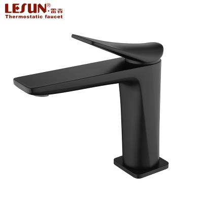 China 2020 New Products Bathroom Washing Face Water Faucet Basin Sink Brass Copper Black Faucet Metered for sale