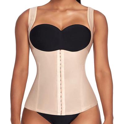 China Antibacterial Compression Abdominal Board Recovery Flattening Faja Ab Board Waist Trainer Butt Lifter Body Shaper Women Underbust Corset Vest for sale