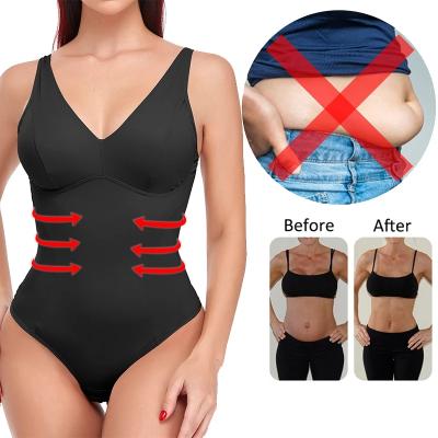 China Antibacterial Seamless Shapewear Full Body Shaper With Built-in Bra Shapewear Tummy Control Tops Waist Trainer Corset Bodysuits for sale