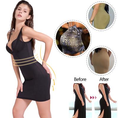 China Seamless Antibacterial Women Full Slips Dress Petticoat Tummy Control Plug Waist Belt Slimming Body Shaper Strapless Plus Size Shaperwear for sale