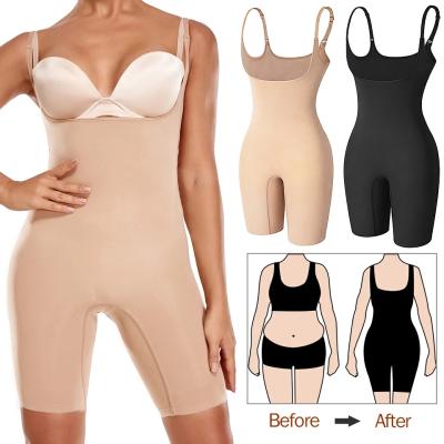 China Antibacterial Slim Body Shaper Women Seamless Jumpsuit Slimming Waist Trainer Shapewear Butt Lifter Chest Enhancing Strappy Full Slip Supported for sale