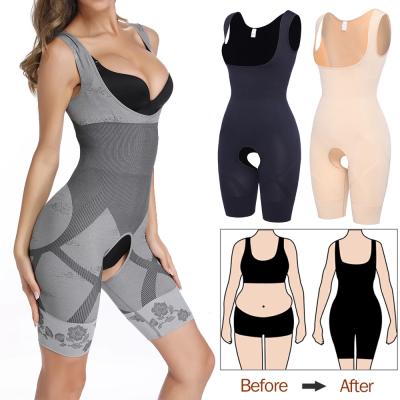 China Antibacterial Women Shapewear Body Shaper Full Slimming Jumpsuit Crotch Corset Waist Trainer Shaping Underwear Postpartum Recovery Open Sheath for sale