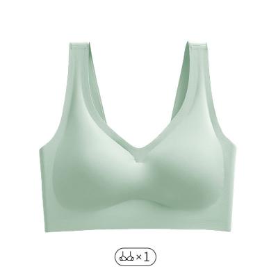 China Traceless Wirefreee Backless Bra Women Ice Sleep U-neck Bra One Piece Wireless Seamless QUICK DRY Bra for sale