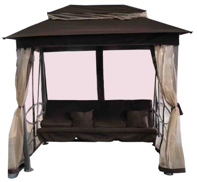 China Modern luxury outdoor garden gazebo + steel swing chair for sale