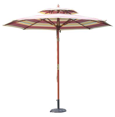 China Large Modern Luxury High Quality Outdoor Umbrella Garden Parasol Patio Umbrellas Heavy Duty Wood for sale