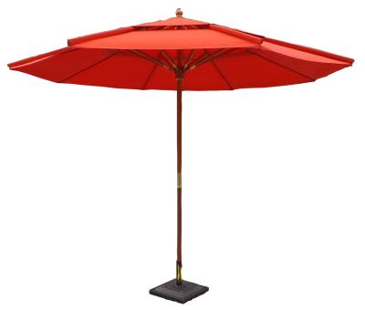 China Modern green outdoor wooden umbrella with 8 ribs for sale