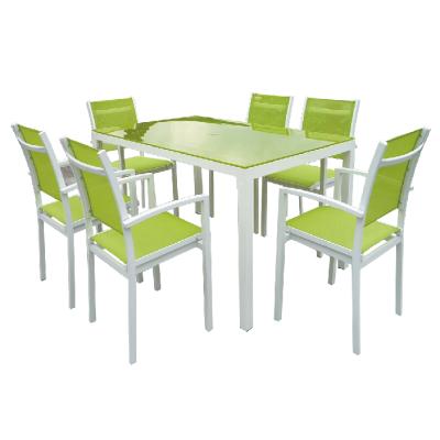 China Modern Outdoor 7Pcs Garden Patio Table And Chair Set for sale