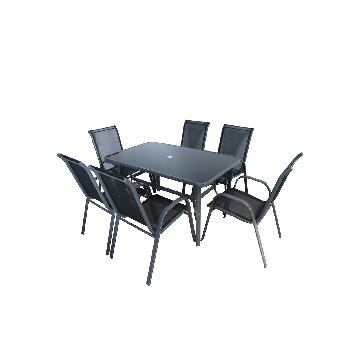 China Modern 7PCS Teslin Outdoor Patio Dining Furniture Set for sale