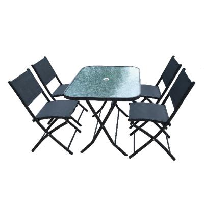 China Ways Modern Luxury Outdoor Patio Metal 5pcs Garden Furniture Modern Dining Sets for sale