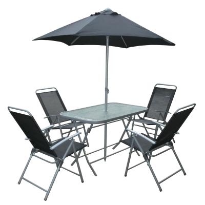 China Modern Folding Chairs And Outdoor Table Garden Bistro Furniture Set With Umbrella for sale