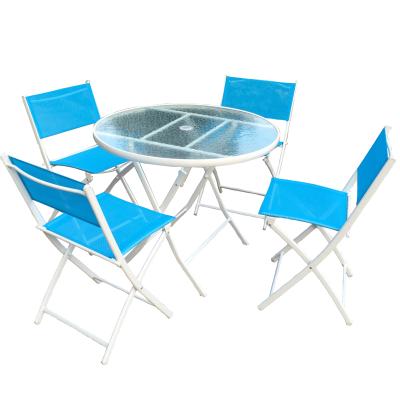 China Modern 5 Pcs Set Outdoor Garden Furniture Set Fold Dining Chair And Table Set for sale