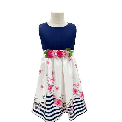 China Factory wholesale new girl's dress spring pattern children's girl's dresses sleeveless summer washable and zipper for sale