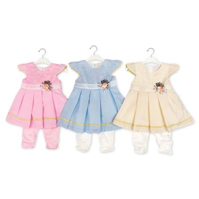 China New Hot Spring Sale Box Washable Wholesale Cotton Children's Casual Floral Children's Dress Set for sale