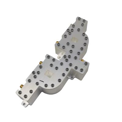 China 8.5-10.5ghz Coaxial Waveguide Power Divider 4 Way Power Splitter Silver Plating for sale