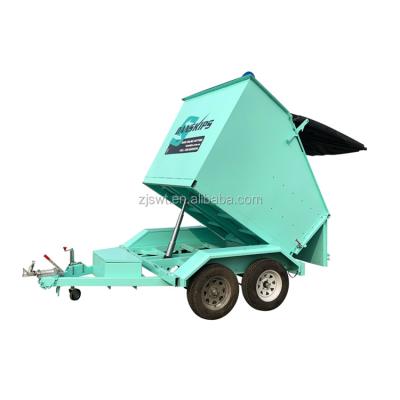 China Car Trailer Sell Well 3/4/5/6/9 Cubic Meter Mobile Powder Coating Skip Trash Trailer For Clear Garbage for sale