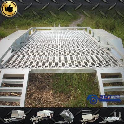 China FACTORY 10X5 TRALER BRAKED four wheel car trailer FOR CARRY MINI EXCAVATORS and LOADERS for sale