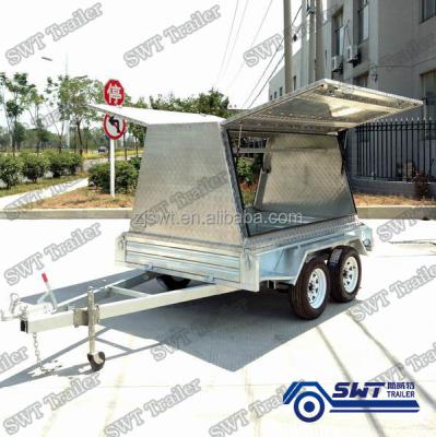 China Car Trailer Tradies Trailer With Aluminum Top And Rack for sale