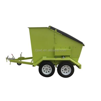 China Fashionable Car Trailer Double Axle Jump Trash Garbage Trailer For Transport Garbage for sale