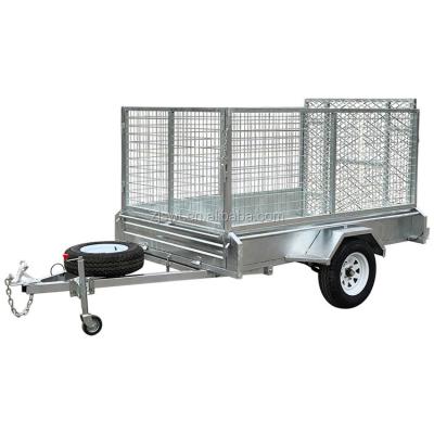 China Other Trailers BOX CAGE TRAILER HOT DIP GALVANIZED 7x4 with 600mm cage for sale