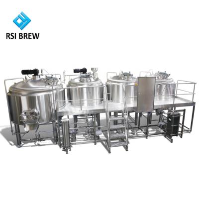 China Commercial Brewery Factory 4 Vessels Brewery Brewing Equipment With Automatic Control System for sale