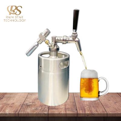 China Sales 2L Food Grade SUS304 Stainless Steel 304 Beer Barrel Mini Vibrator Beer Keg Tap Dispenser Hot Tap System for sale