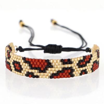 China Personal Leopard Print BOHEMIA Fashion Bracelets Miyuki Wide Beads Braided Boho Bracelet Women for sale