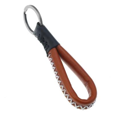 China Retro Personality Punk Jewelry Braided Alloy Men'S Leather Key Chain Key Rings for sale