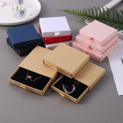 China Custom Logo Cardboard Jewelry Gift Bag Drawer Paper Box Ornaments Storage Box Jewelry Packaging Eco-friendly for sale