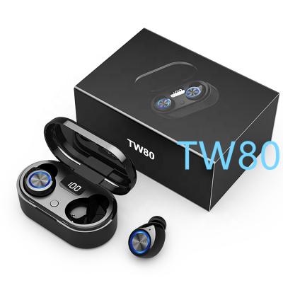 China USB Charging Case Waterproof True Tooth Blue Tooth Wireless Stereo Earphone tws Touch Control Stereo Earphone TW80 for sale