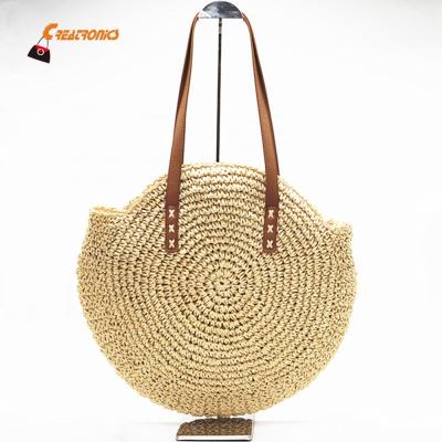 China Straw Lady Bags Crochet Paper Straw Bag Circular Beach for sale