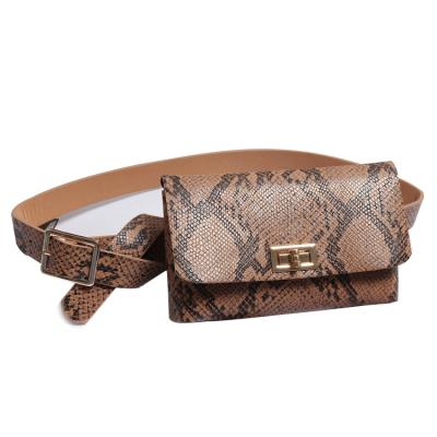 China Straight 2020 New Arrivals Style Fashion Leather Women Snakeskin Waist Bag for sale