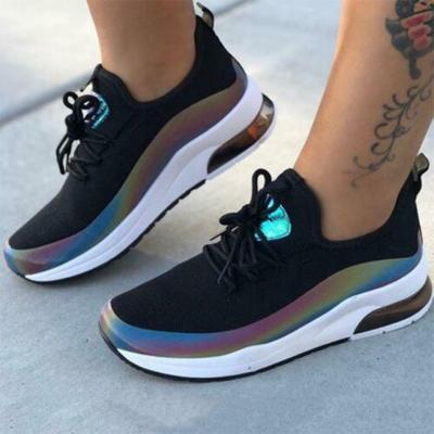 China Wholesale bulk china fashion trend iridescent women's sport shoes sneakers running sport for sale