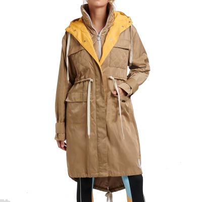 China New Viable Lady Anorak Lady Printing Double Breasted Trench Coat for sale