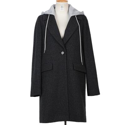 China Fashion Viable Winter Woolen Warm Casual Coat With Hood Women Basic Clothing for sale