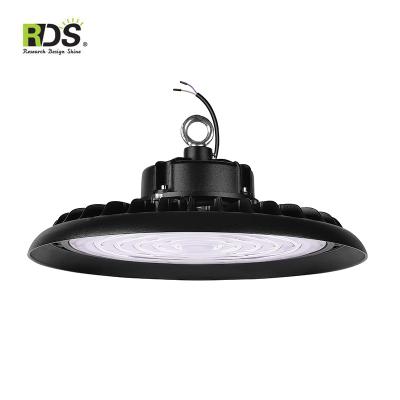 China Commercial Smart Warehouse Glare Exposure 3000K 4000K 5000K 6000K 347V 160Lm 0-10V Dimming Emergency UFO Pendant Led High Bay Light for sale