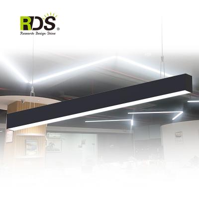 China Dimmable 8ft 100w Modern Office Wall Mounted Decorative Continuous Suspended Pendant 4ft Recessed Linear Led Ceiling Warehouse Light for sale