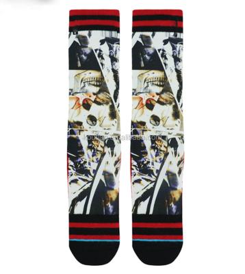 China Scuff Resistance Fashion 360 Degree Unisex 3D Digitital Print Athletic Sports Basketball Crew Socks Terry Tube Socks Sublimation Print for sale