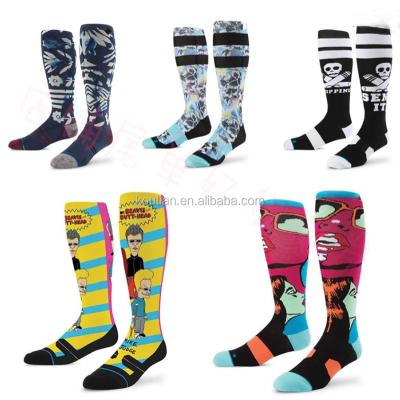 China 3D Breathable 360 ​​Degree Priting OutdoorMerino Wool Warm Snowboard Skate Sock Knee High Wicking Ski Socks for Men and Women for sale