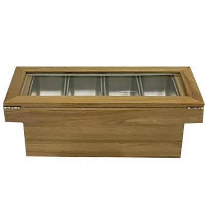 China Viable Customized Wooden Spice Box Rack Condiment Container Boxes Seasoning Set for sale