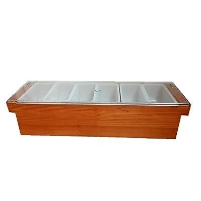 China Sustainable Ice Cooled 6 Compartment Condiment Server Cart Tray for sale