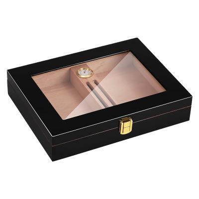 China Handcrafted Solid Wooden Wooden Cigar Humidor Box Case Cigar Humidor for sale