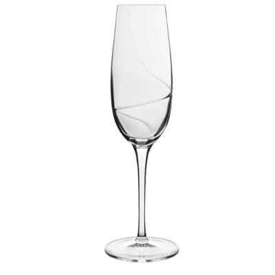 China Viable Cheers Crystal Champagne Flute Glasses with Decorative Etching for sale