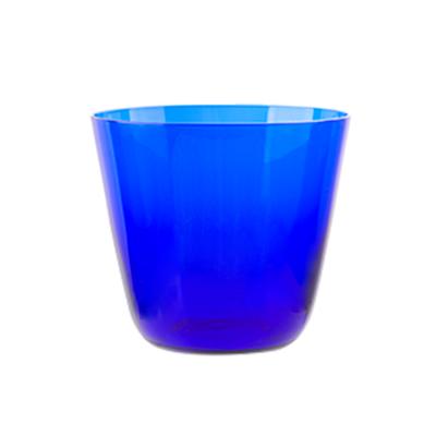 China Slim Glass Dinner Wall 6oz Cobalt Blue Tumbler Set of 3 Solid Color Drinking Glasses With Slim Wall Dinner For Juice Colored Water Glass for sale