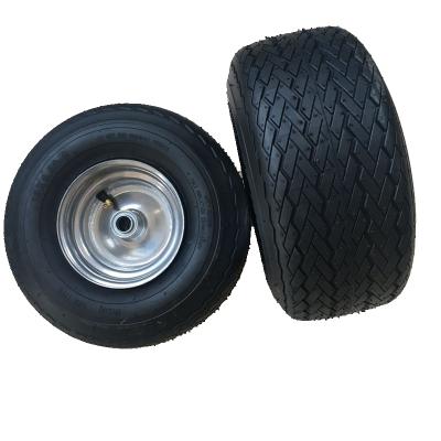 China 6 inch 13x650-6 RUBBER pneumatic tubless wheels with bearing for golf cart lawn mower for sale