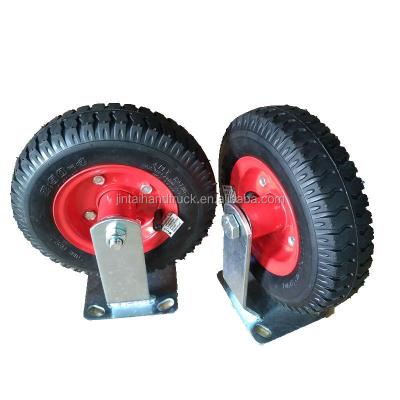 China 8 Inch Pneumatic Fixed Rubber Caster Wheels 2.50-4 Rigid Pneumatic Rubber Steel Tires 2.50-4 for sale